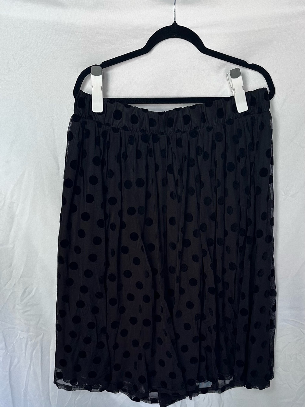 Torrid Black Polka Dot Mesh Midi Skirt - 1X
